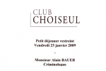 Club Choiseul – 23 Janvier 2009