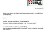 Le grand journal de Canal + – 20 Février 2013