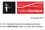 I Télé radio classique – 12 Janvier 2011