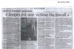 Le Parisien – 28 Octobre 2001