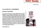 Hôtel et Restau Hebdo – RFI – 1 Février 2011