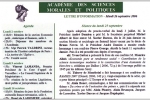 Académie des Sciences Morales et Politiques – 26 Septembre 2006