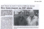 Ouest France – 29 Mars 2001