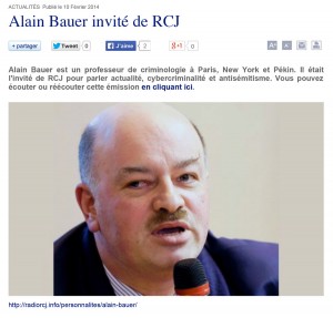 Alain Bauer invité de RCJ