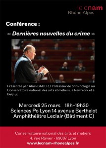Conférence dernières nouvelles du crime - 25 mars 2015