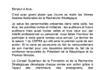Ouverture des assises de la recherche stratégique – 21 novembre 2014